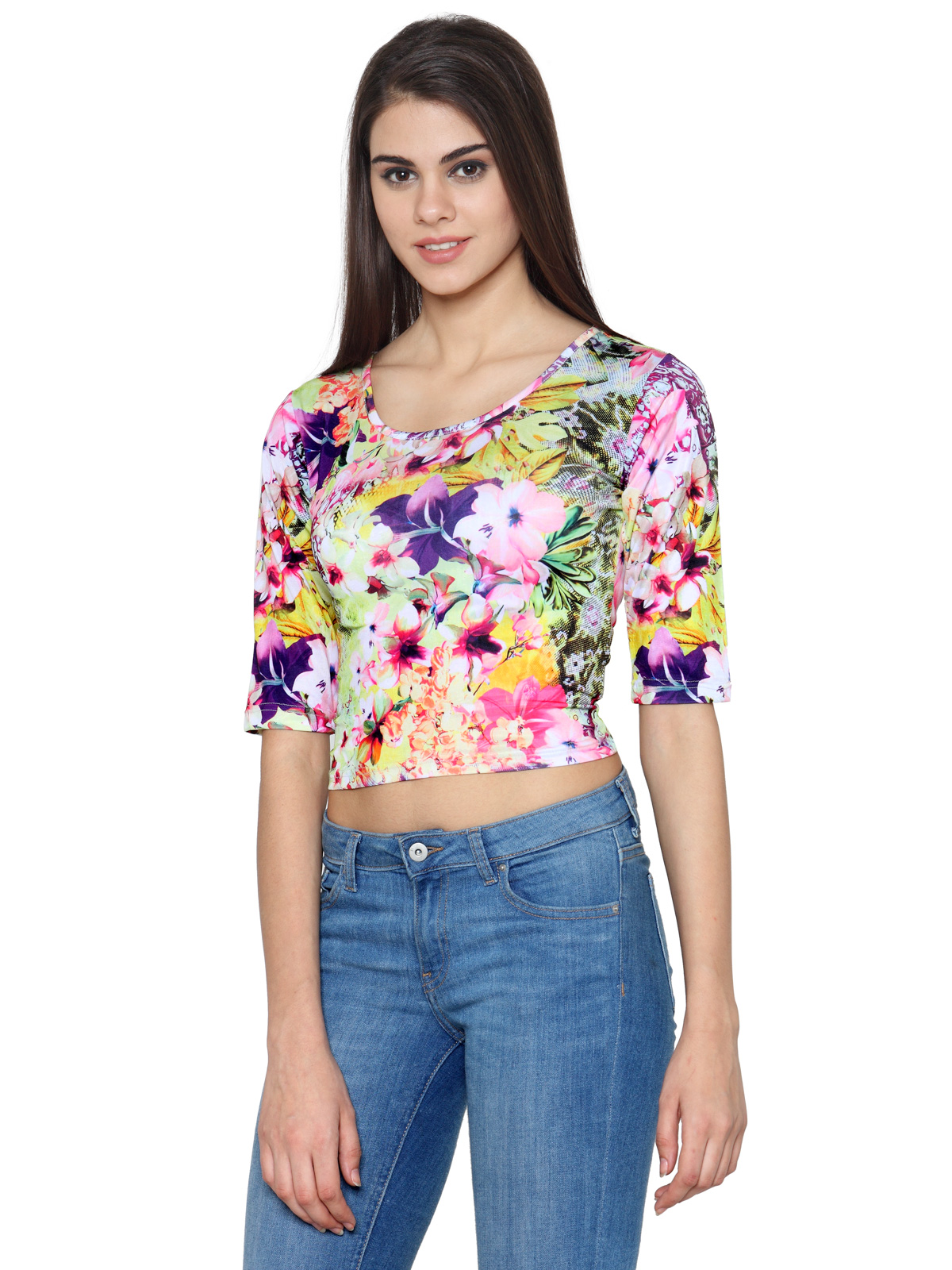 BACK CROSSOVER PRINTED CROP TOP